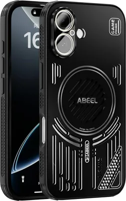 Produktbild von Magnetische Hülle für iPhone 16 mit Linsenabdeckung, Aluminium Stoßfestes Schutzhülle mit Wärmeableitung Schwarz