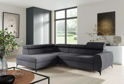 Produktbild von Ecksofa Schlafsofa Sofa TORONTO Stoff Element Graphit Ottomane Links