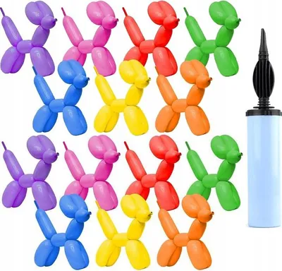 Produktbild von Italienische Schlauchballons - Modelliermasse, Mischung aus 100 Stück + Pumpe