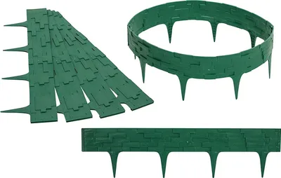 Obrázek produktu pro GARDENIX – 3,16 m dlouhá ohraničující lišta na záhony v kamenném vzhledu, ohraničení záhonů, okraj trávníku, zahradní palisádový plot – zelená