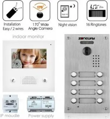 Obrázek produktu pro IP video 2D zvonek | Zoneway ZW-738-8