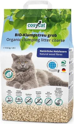 Produktbild von 20 L CosyCat -Klumpstreu GROB aus Holz 100% natürliches Katzenstreu