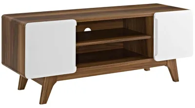 TV-Standard 47 Zoll, Walnuss Weiß, Mid-Century