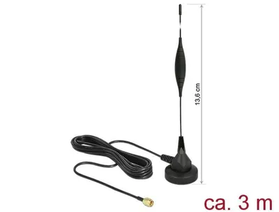 Produktbild von DeLOCK 12422, 5 dBi, 0.824 - 0.96 / 1.71 - 2.17 GHz, 50 Ohm, Omnidirektionale Antenne, SMA, Männlich
