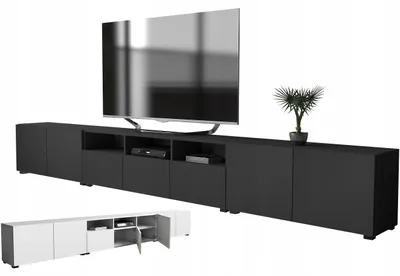 Zdjęcie produktu dla szafka rtv pod telewizor 350 350cm czarny mat czarna nowoczesna prosta