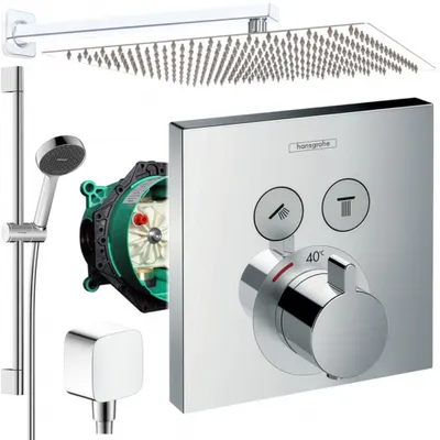 Produktbild von Hansgrohe und Jowi Unterputz Duschsystem ShowerSelect Thermostat Duscharmatur, mit 650mm Brausestange, 360mm Regendusche