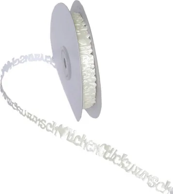 Produktbild von Selbstklebende Bordüre® Herzlichen Glückwunsch - creme - 16mm - 10yds - 94214-16-10-50