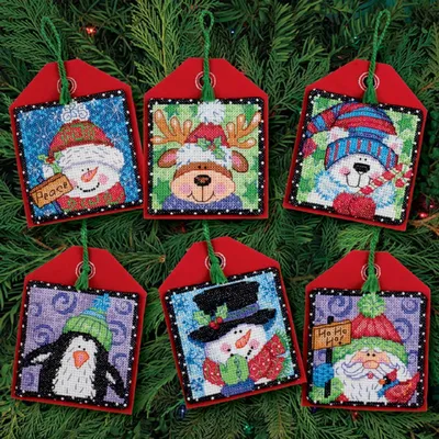 Produktbild von Dimensions Kreuzstich Set "Dekoration Weihnachtsfreunde", Zählmuster, 11x8cm