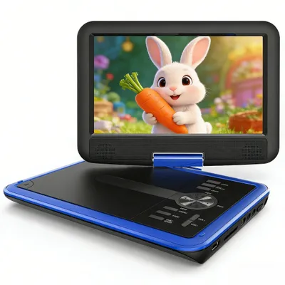 Obrázek produktu pro 11,5" přenosný DVD přehrávač s 9,5" HD výklopným displejem, ochrana očí, do auta, s nabíječkou do auta, bez regionálního omezení, podporuje 5 hodin přehrávání