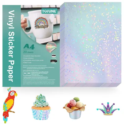 Obrázek produktu pro Samolepicí papír z vinylu s barevnou diamantovou strukturou, formát A4, 10 listů, pro kreativní projekty