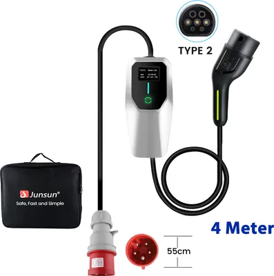 Produktbild von 16A Typ 2 EÚ EV nabíjací kábel Schuko pre elektrické vozidlá EV nabíjačka 3 fázy 11KW nastaviteľný prúd Prenosná nabíjačka 4M S taškou na prenášanie