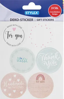 Produktbild von Deko Sticker 24 Stück 6 Designs z.B für Geschenke