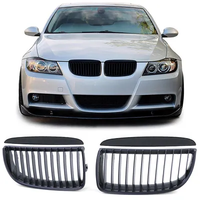 Kühlergrill Grill SCHWARZ MATT für BMW 3er E90 E91 ab 2005-2008 – Produktansicht