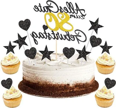 Immagine prodotto di Decorazioni di compleanno per gli 80 anni: decorazioni per torte per uomo e donna