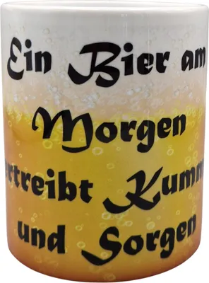 Produktbild von PAULGOS Biertasse "Ein Bier am Morgen vertreibt Kummer und Sorgen"
