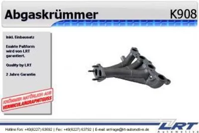 Produktbild von Lrt Krümmer, Abgasanlage  K908