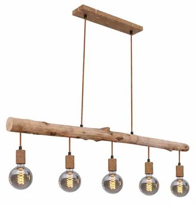 Produktbild von Hängeleuchte, Holzbalken Natur, rostfarben, L 100 cm