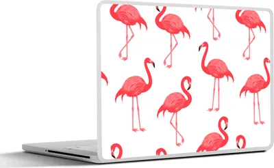 Produktbild von MuchoWow® Laptop Aufkleber Sticker Cover Muster - Flamingo - Vogel 25x18 cm - Laptop-Deko