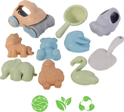 Produktbild von WOOPIE GREEN Sand-Set mit Auto 10 el. BIOLOGISCH ABBAUBARES ORGANISCHES MATERIAL