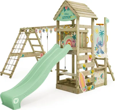 Immagine prodotto di Struttura per arrampicata Wickey Disney Story con altalena e sabbiera in verde chiaro