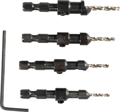 Produktbild von Makita Bohrsenker Set für Holz 4 tlg.- 1/4" - verstellbare Bohrerlänge