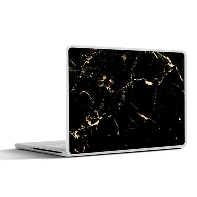 Produktbild von MuchoWow® Laptop Aufkleber Sticker Cover Marmor - Limette - Schwarz - Gold 36.5x27.5 cm - Laptop-Sticker