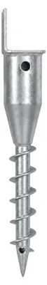 Produktbild von L-Profil Bodenhülse 9,5x7 cm zum Einschrauben 46,5 cm Länge feuerverzinkt für Vierkanthölzer