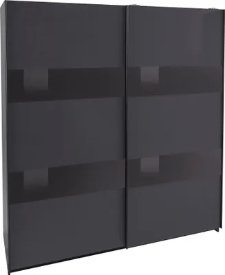 Produktbild von Schwebetürenschrank Altona Kleiderschrank Ausführung wählbar,graphit / Grauglas,180x64x198cm