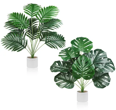 Kunstpflanze im Topf, grün, Monstera