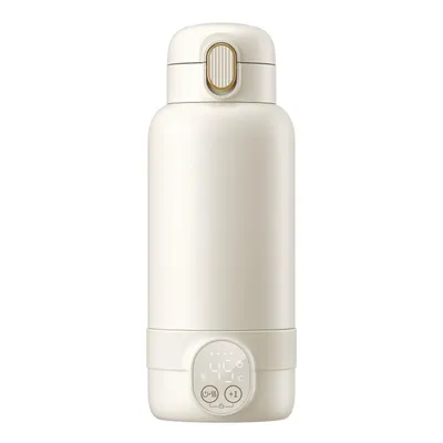 Produktbild von Tragbarer Flaschenwärmer 500 ml, kabelloser Baby-Milchwärmer unterwegs, Edelstahl, 100 W – Babynahrung schnell & sicher erwärmen