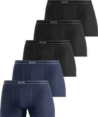 Produktbild von H.I.S. Boxer Boxershorts für Herren 5 -teilig schwarz, navy Größe M