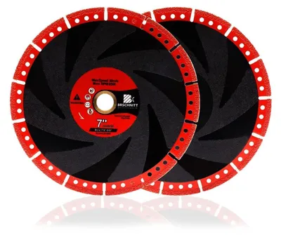 Image de Disque de tronçonnage diamanté de 180 mm pour béton, acier, métal et maçonnerie (lot de 2)