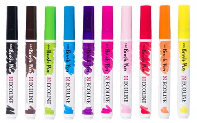 Image de Ecoline Brush Pen Set Bright, 10 couleurs