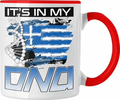 Produktbild von Trendation - Griechenland Tasse Geschenk für Griechen Geschenkidee Spruch Its In My DNA (Rot)