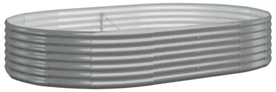 Image de vidaXL Lit surélevé Acier revêtu par poudre 214x140x36 cm Gris