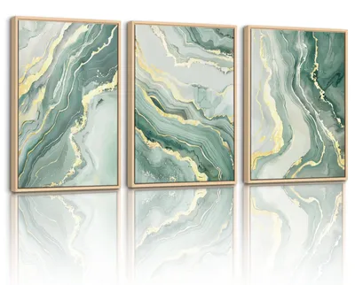 Image de Ensemble de 3 tableaux décoratifs en toile, style abstrait