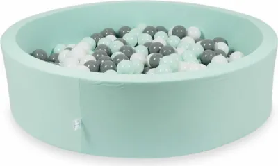 Obrázek produktu pro Kuličkový bazén 110x30cm mátový - se 400 koulemi / bílé, šedé, světle mátové