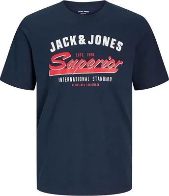 Produktbild von Jack & Jones Logo Plus Kurzarm-t-shirt Blau 4XL Herren Blau 4XL