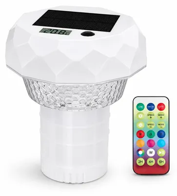 Produktbild von Solar Dosierschwimmer Pool 3-in-1 mit Thermometer, LED Licht, 8 Farben, IP68