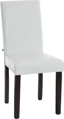 Produktbild von TPFLiving Esszimmerstuhl Ines Kunstleder Gestell Holz dunkelbraun weiß