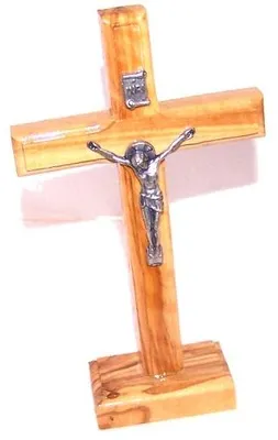 Olivenholz-Kreuz, lateinisches Crucifix aus Bethlehem, 13,5 cm