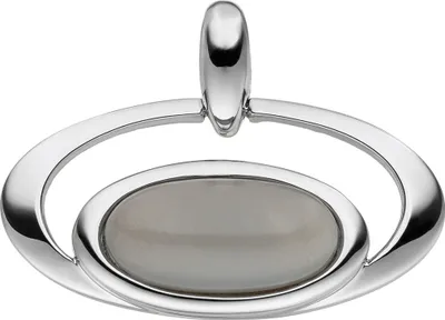 Produktbild von Anhänger mit echtem Mondstein Cabochon oval glatt 585 Gold Weißgold Goldanhänger