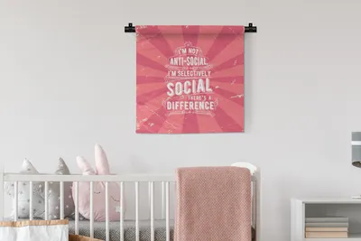 Produktbild von MuchoWow® Wandteppich Wandbehang Jahrgang - Gestaltung - Text 60x60 cm Tapisserie Dekoration Wandtuch - Dekorationen - Wand Decke