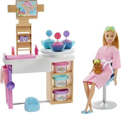 Produktbild von Mattel GJR84 - Barbie - Spielset mit Puppe und Zubehör, Wellness, Spa-Station