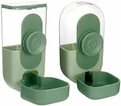 Produktbild von Futterautomat für Kleine Haustiere, Automatisch Futterspender 870ml und Wasserspender 800ml für Igel, Kaninchen, Hühner, Kleine Katzen und Hunde