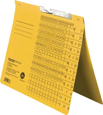 Produktbild von Falken 50x Pendelhefter, A4, kaufm. Heftung, Schlitzstanzung, Gelb, 15033668F