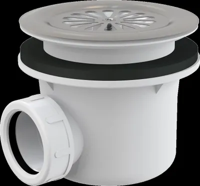 Image de Alcadrain A48 Garniture d'écoulement pour les receveurs de douche avec grille en acier inoxydable Ø 90