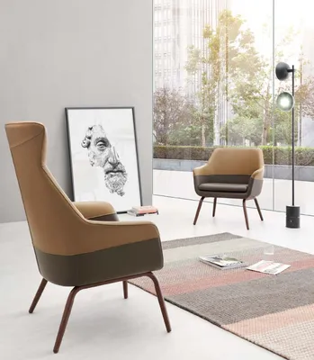 Produktbild von Design Ohrensessel Esszimer Lehnstuhl Relax Polster Stuhl Sessel Büro 107cm Neu