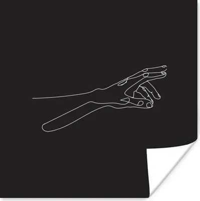 Produktbild von MuchoWow® Poster Hände - Minimalismus - Schwarz - Weiß 100x100 cm - Babyzimmer