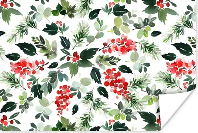 Produktbild von MuchoWow® Poster Pflanzen - Weihnachten - Aquarell 30x20 cm - Plakate - Print